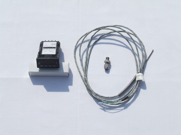 Digitale Abgastemperaturanzeige - blau - gebogener Sensor