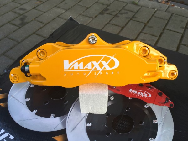 V-Maxx Bremsanlage gelb mit Stahlflex Bremsleitung - Opel Astra G / H - Zafira A / B