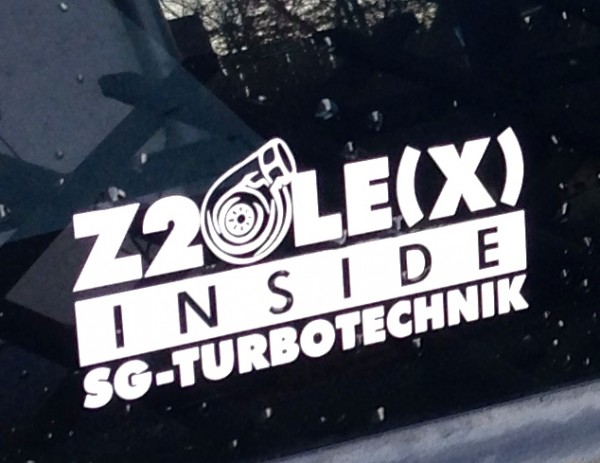 Aufkleber Z20LE(x) Inside - SG-Turbotechnik schwarz 55mm x 125mm